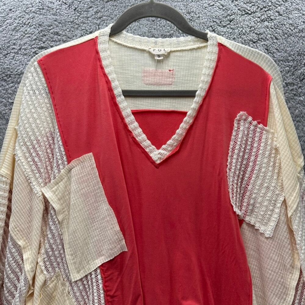 Pol Small Oversized Multi-Textured Boho Top Patch… - image 8